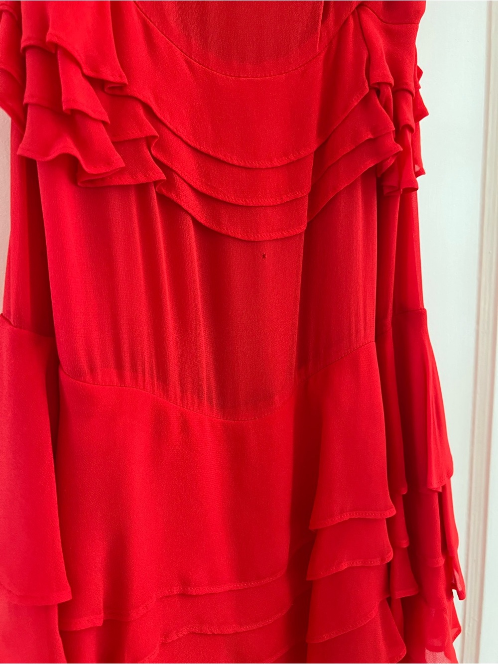 J. Crew Collection Red Ruffle Strapless Dress - Picture 6 of 9
